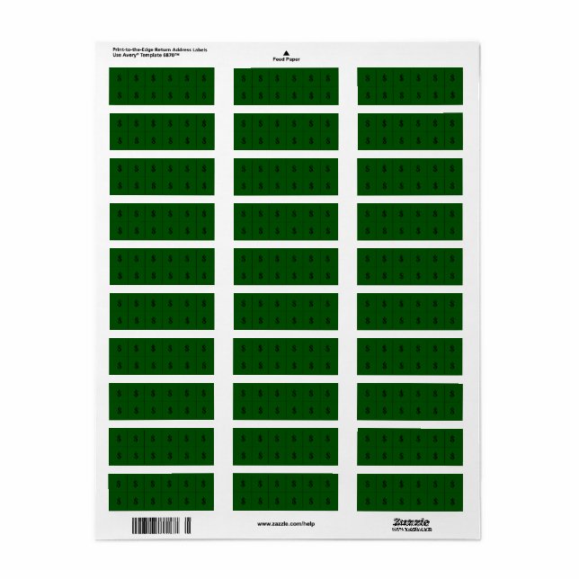 Etiqueta Money Sign on Green Extra small sticker (Folha completa)
