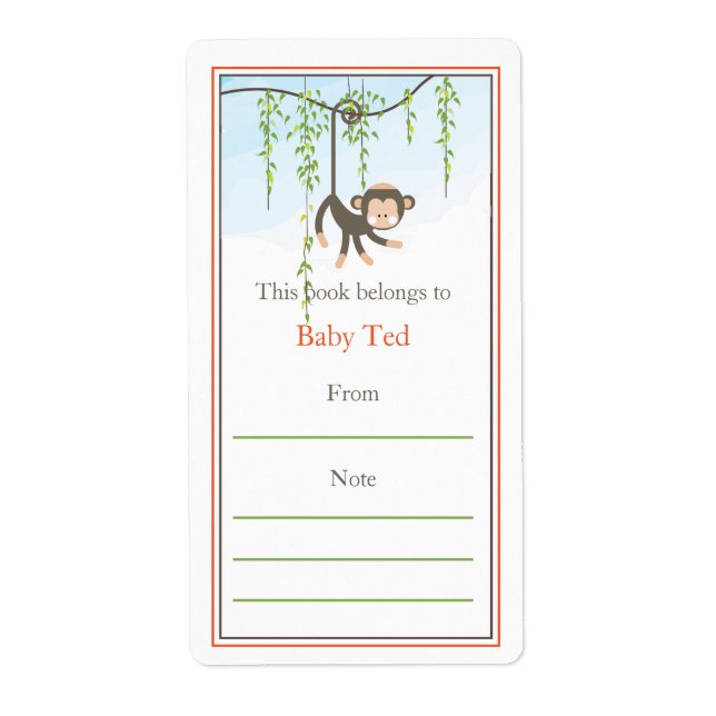 Etiqueta Monkey Bookplate (Frente)