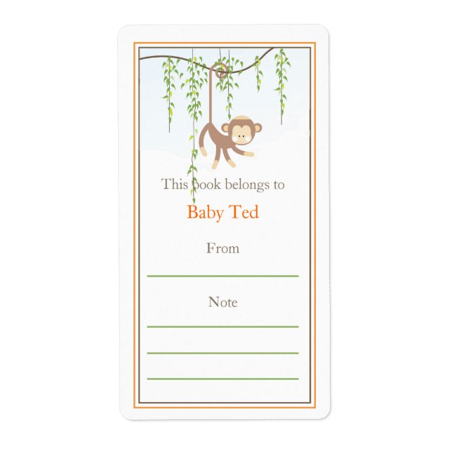 Etiqueta Monkey Bookplate (Frente)