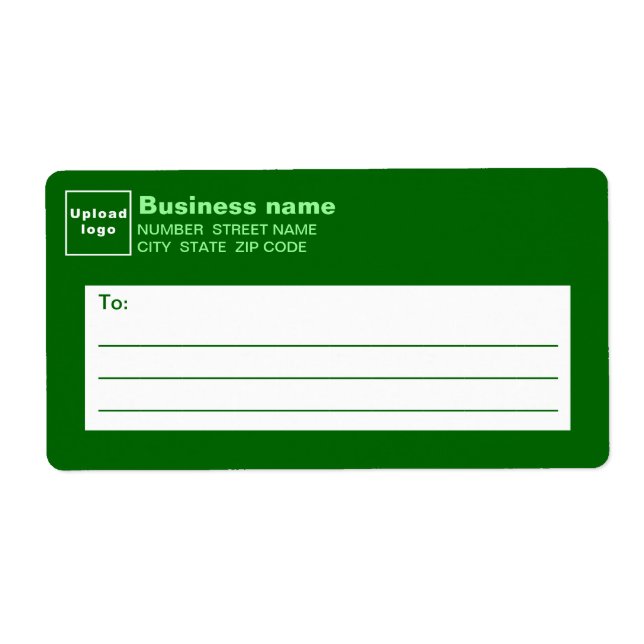 Etiqueta Monochrome Green Business Shipping Label (Frente)