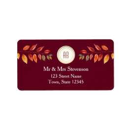 Etiqueta Monogram Fall Wedding Return Address