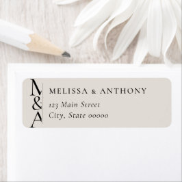 Etiqueta Monogram Minimalist Ivory Wedding Return Address