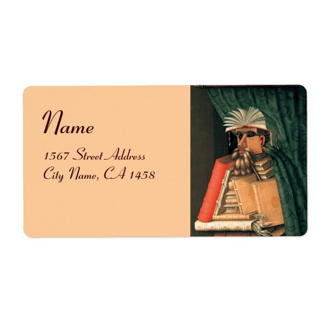 Etiqueta MONOGRAMA BIBLIOTECA, rosa (Frente)