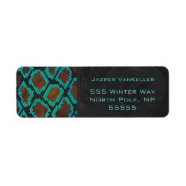 Etiqueta Monograma Cobra Brown e Teal Impressão