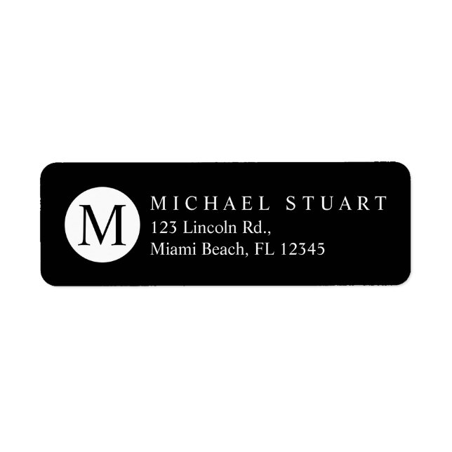 Etiqueta Monograma | Cor Personalizada Moderna Mínima Simpl (Frente)