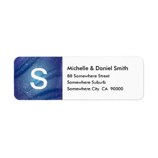 Etiqueta Monograma da Noite Estelar Azul