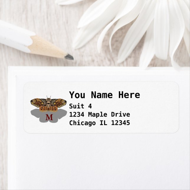 Etiqueta Monograma de Brahmin Moth (Insitu)