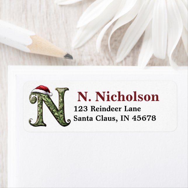 Etiqueta Monograma de Santa Hat (Insitu)