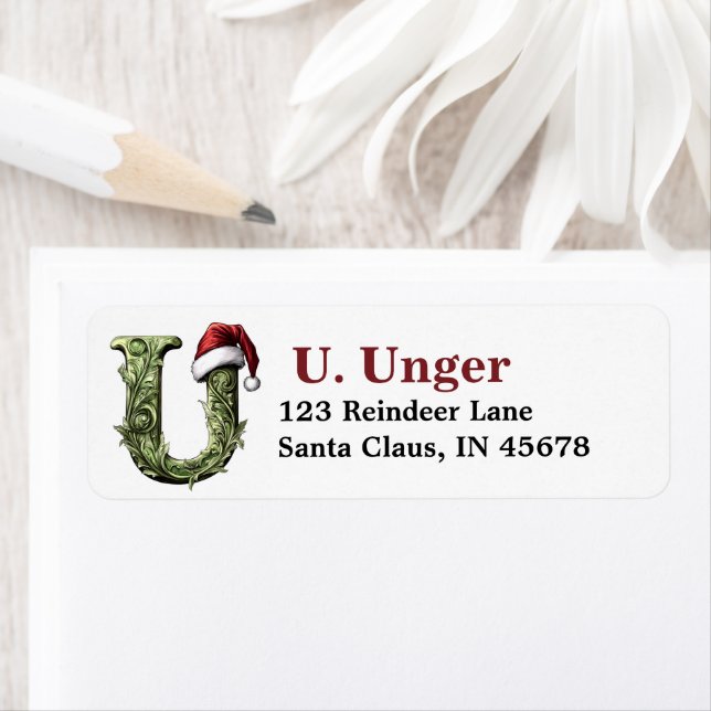 Etiqueta Monograma de Santa Hat (Insitu)