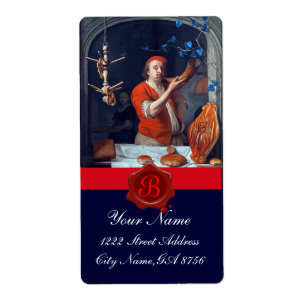 ETIQUETA MONOGRAMA DE SELO DE SEAL DE CÁPSULA ANTIQUER BAK
