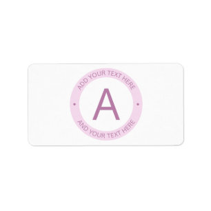 Etiqueta Monograma do estilo de logotipo moderno Rosa Púr