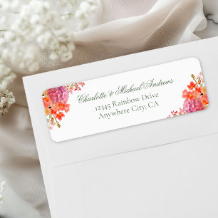 Etiqueta  Monograma Floral Elegante Casamento em Script 