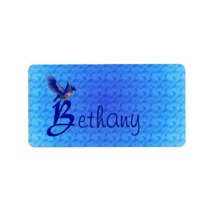Etiqueta Monograma Inicial B Bluebird Personalizado