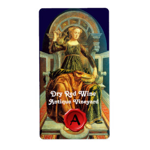 ETIQUETA MONOGRAMA/METAS ANTIGAS DO SELO DE VINHO VERMELHO