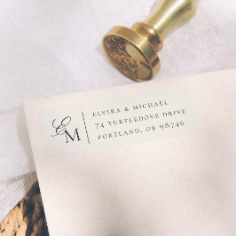 Etiqueta Monograma Minimalista de Noiva Editorial Marfim