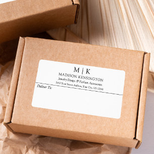 Etiqueta Monograma minimizado ou envio de logotipo comercia