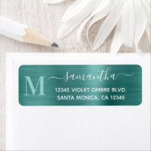 Monograma Moderno em Aqua Teal Signature