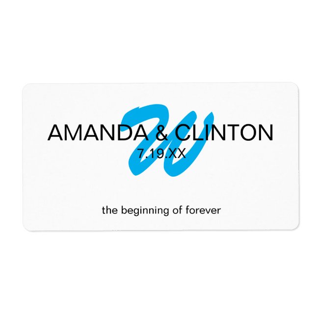 Etiqueta Monograma Moderno | Favelas De Garrafas De Água Br (Frente)