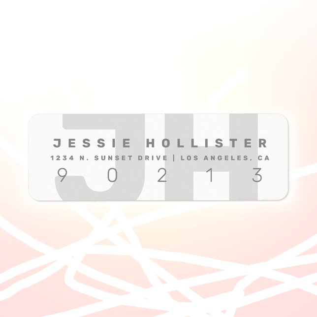 Etiqueta Monograma Moderno legal | Endereço de devolução Li (Criador carregado)