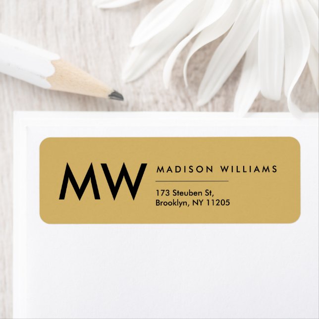 Etiqueta Monograma Moderno Mínimo Profissional (Insitu)