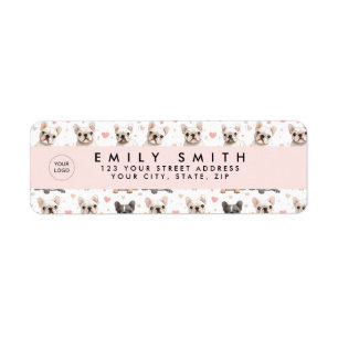 Etiqueta Monograma Personalizado Buldogue Francês Adorável