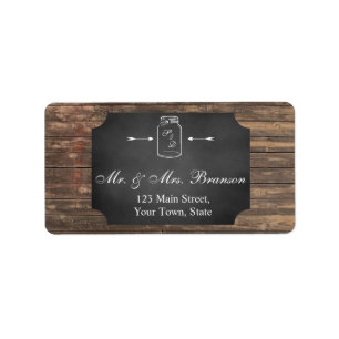 Etiqueta Monograma Personalizado de Mason Jar Rústico Única