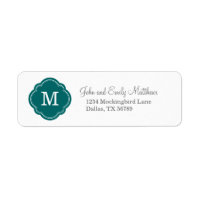 Monograma Personalizado de Teal Negro