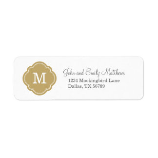 Etiqueta Monograma Personalizado Dourado