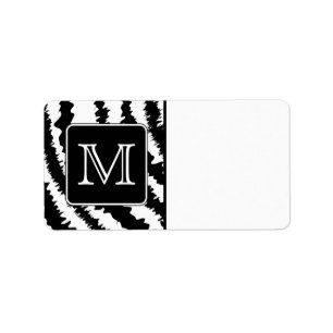 Etiqueta Monograma Personalizado, Impressão Animal De Padr