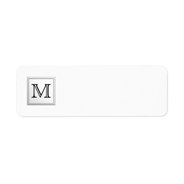 Etiqueta Monograma personalizado impresso. Preto & Branco. (Frente)