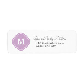 Etiqueta Monograma Personalizado Lilac Roxo