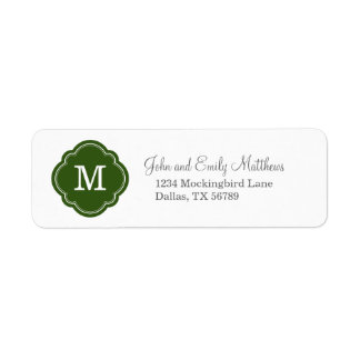 Etiqueta Monograma Personalizado Verde