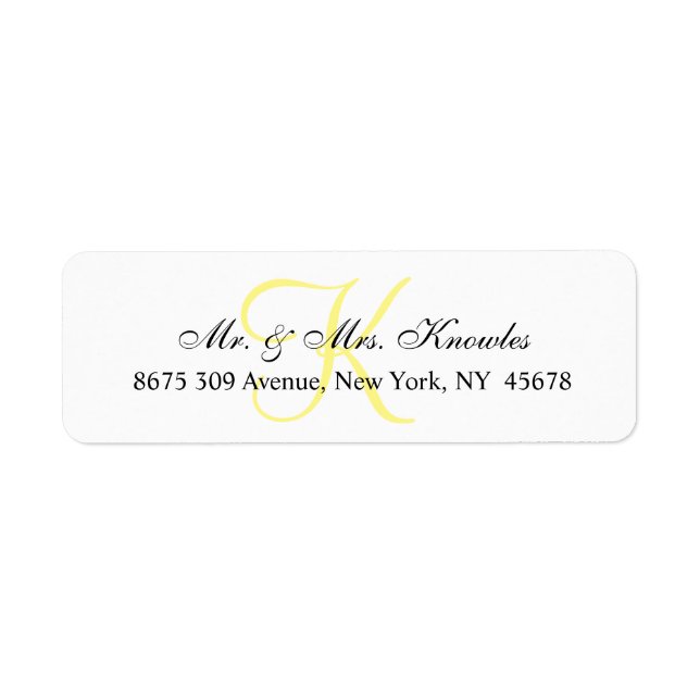 Etiqueta Monograma Personalizável ✨ Chique e Único Pessoal (Frente)