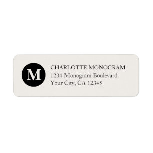 Etiqueta Monograma preto e creme