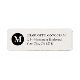 Etiqueta Monograma preto e creme