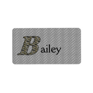 Etiqueta Monograma Seu Nome B Hydrangea Rótulo Floral