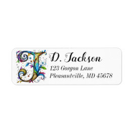 Etiqueta Monograma Whimsical J