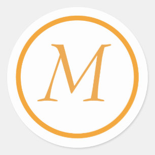 Etiqueta Monogrammed alaranjada