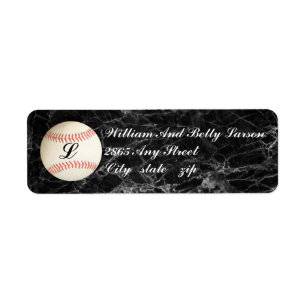 ETIQUETA MONOGRAMMED BASEBALL,- RÓTULOS DE ENDEREÇO DE DE