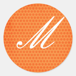 Etiqueta Monogrammed das bolinhas alaranjadas