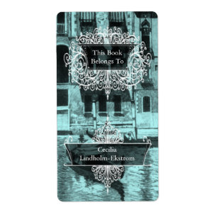 Etiqueta Monótonos Venetian nas máscaras do Aqua & do pre