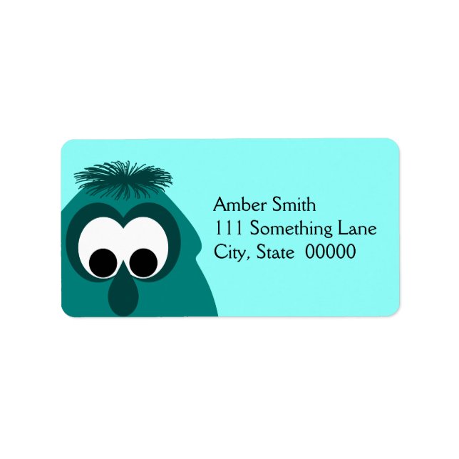 Etiqueta Monstro de Ciano bobo Escuro (Frente)