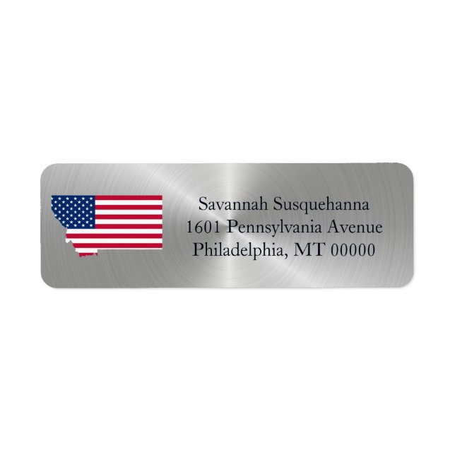 Etiqueta Montana Silver American Flag Patriotic (Frente)