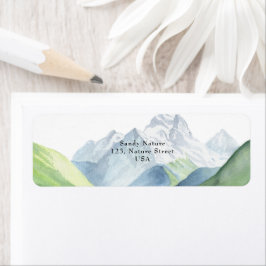 Etiqueta Montanhas de aquarela - Que comece a aventura