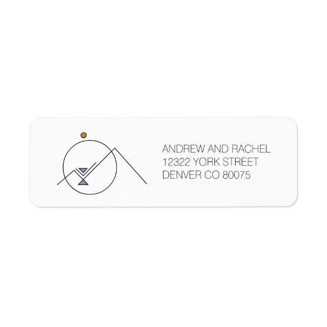 Etiqueta Montanhas Geométricas| Boho | Endereço personaliza (Frente)