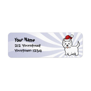 Etiqueta Montanhas ocidentais Terrier branco do Natal