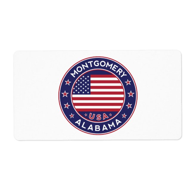 Etiqueta Montgomery, Alabama (Frente)