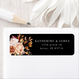 Etiqueta Moody Autumn Elegante Floral Return Address