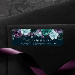 Etiqueta Moody Boho Endereço de Grinalda de Teal Profundo