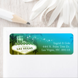 Etiqueta Morada de Devolução de Casamento de Las Vegas Blue